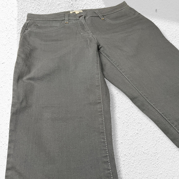 Eileen Fisher High Rise Ankle Jeans SIZE 4 Gray Raw Hem Straight Leg - Picture 9 of 12